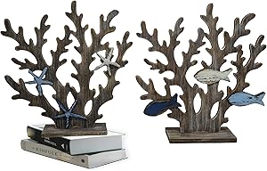 SAILINGSTORY Coral Décor Beach Décor Centerpiece for Table, Beach Bathroom Décor Nautical Décor Coastal Décor Ocean Décor Set of 2 Pack
