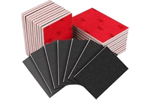 Necosthua 18PCS 3 x 4 Inch 180-3000 Grit Sanding Sponge，Ultra Fine Sanding Sponges Pads，Soft Foam Hand Sanding Block Dry Wet Sandpaper Blocks for Model Drywall Metal Wood Furniture Polishing