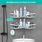KEGII Corner Shower Caddy No Drilling with Soap Holder White view 6