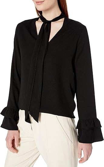 blusa de cuello de corbata mujer