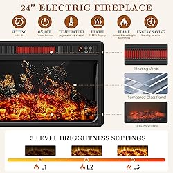 59'' Fireplace TV Stand with 3D Flame Electric