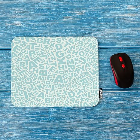 Amazon Com Mugod Mouse Pad Light Blue Alphabet Letters On White