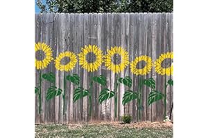 MYJMN Large Stencils for Painting on Wood Fence Giant Wall Stencils Reusable Templates for Garden Fence Window Wall Furniture Mural (Sunflower)