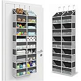 Camkey 10-Pocket Over the Door Organizer with Heavy-Duty 600D Oxford Fabric, Upgraded Hooks with Silicone Protectors for Dorm, Closet Storage, Bedroom, Bathroom