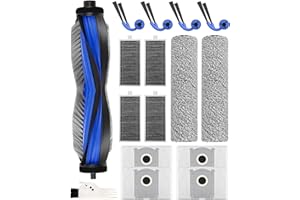 IROBACC 16 PCS Replacement Accessories kit Compatible with ECOVACS DEEBOT X9 Pro Omni Vacuum Cleaner Robot, 1 Main Brush, 4 Side Brushes, 4 HEPA Filters, 2 Mopping Rollers, 4 Dust Bags, 1 Cleaning Brush