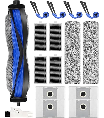 Geoviizon Lot de 15 accessoires pour ECOVACS DEEBOT X8 Omni/X8 Pro Omni, 1 brosse principale en caoutchouc, 4 filtres, 2 rouleaux de nettoyage, 4 brosses latérales, 4 sacs d'aspirateur Geoviizon Lot de 15 accessoires pour ECOVACS DEEBOT X8 Omni/X8 Pro Omni, 1 brosse principale en caoutchouc, 4 filtres, 2 rouleaux de nettoyage, 4 brosses latérales, 4 sacs d'aspirateur