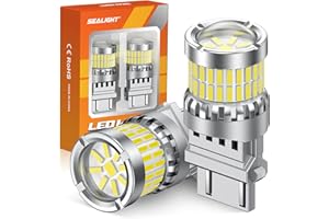 SEALIGHT Reverse Light Bulbs, 3157 LED Bulb White, 700% Brighter 3156 3057 4157 4114 T25 Bulbs 57-SMD LED Chipset with Projector Len for Brake Light, DRL, Backup Light, Pack of 2