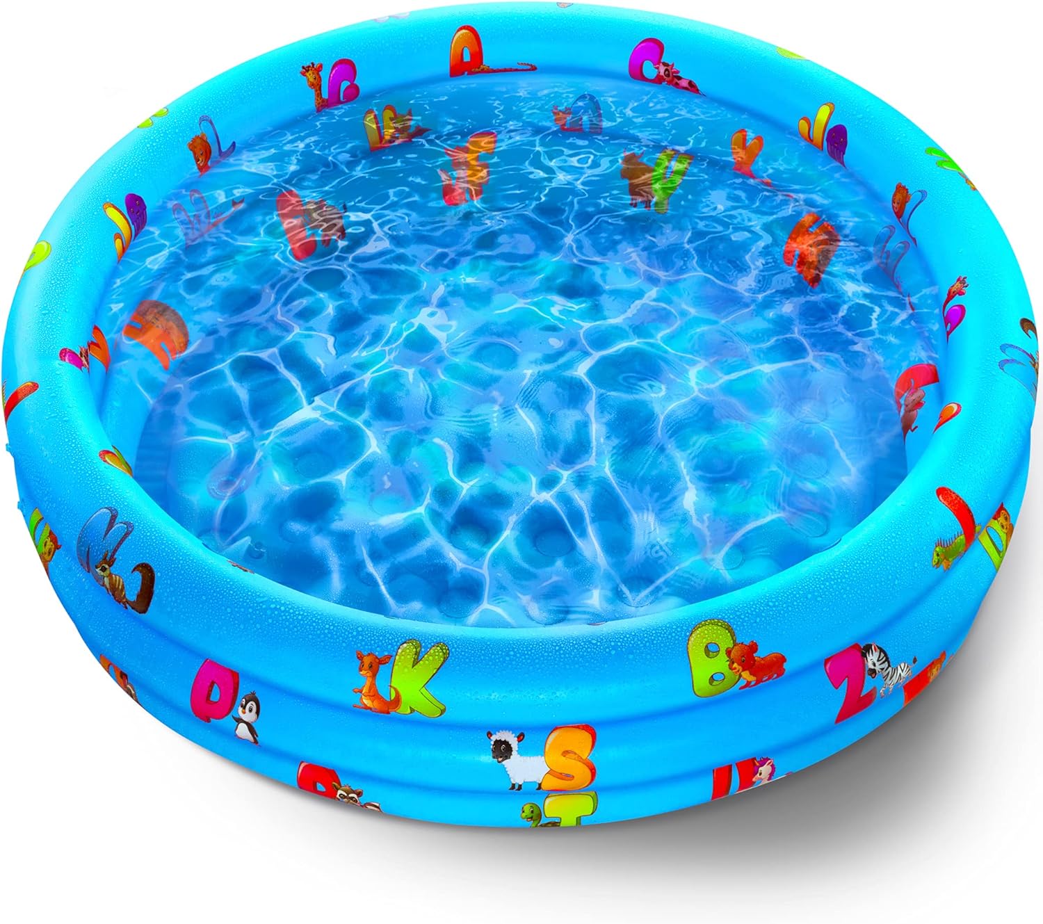 Inflatable Kiddie Pool for Kids - Kids Pools for Backyard - Swimming Pool for Kids and Toddlers - 3 Ring Pools for Inside and Outside - Durable Material with Soft Bubble Botton, Blue: Kitchen & Dining