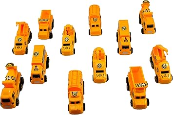 Breno Pull Back Toy, Toy for Baby Cement Mixer Truck, Dump Truck, Water Tanker, Crane Toy, Construction Toys for Boys of 12 Pack