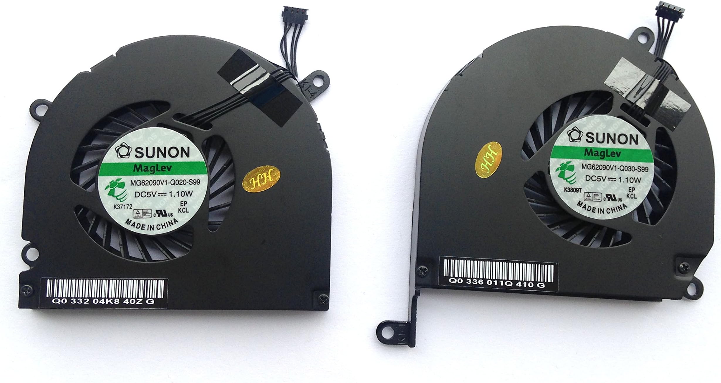 Ittecc CPU Cooler Fan Left and Right Replacment Fit for Apple MacBook Pro A1286 DC MG62090V1-Q020-S99 Q030-S99 15" 2008 2009 2010 2011