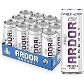 ARDOR ENERGY Sparkling Water with 100mg Natural Caffeine & 200mg L-Theanine from Organic Green Tea for Smooth Energy & Focus | Healthy Energy Drink | No Sugar, Zero Calories, Vegan, Gluten-Free | Vanilla Blackberry (Pack of 12, 12oz cans)