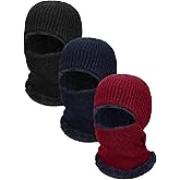 Geyoga 3 Pieces Winter Balaclava Ski Mask for Men Women Warm Knitted Fleece Full Face Cover Windproof Outdoor Sports Cycling