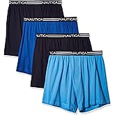 Nautica mens 4 Pack Classic Cotton Loose Knit Boxers