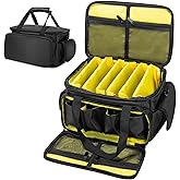 Muscab DJ Cable File Bag DJ Cable Organizer Bag Gig Bag with 6 Detachable Dividers for Cords, DJ Gear,Sound Instrument and Accessories (12.2x8x7 Inch)