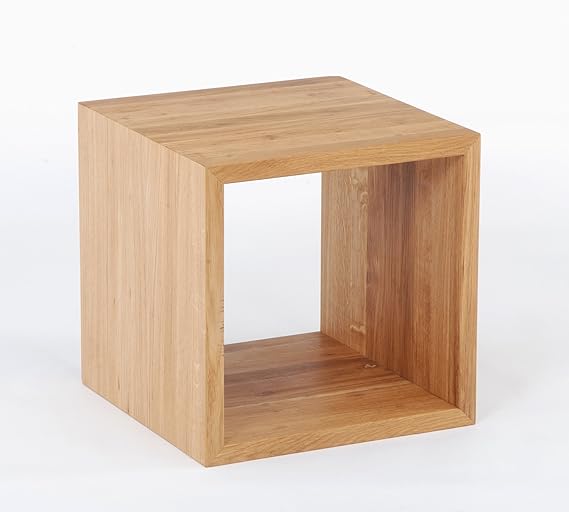 Jan Kurtz 499823 Cubus - Mesa Auxiliar de Haya Maciza aceitada, Forma