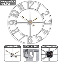 Sorbus Large Wall Clock for Living Room Decor