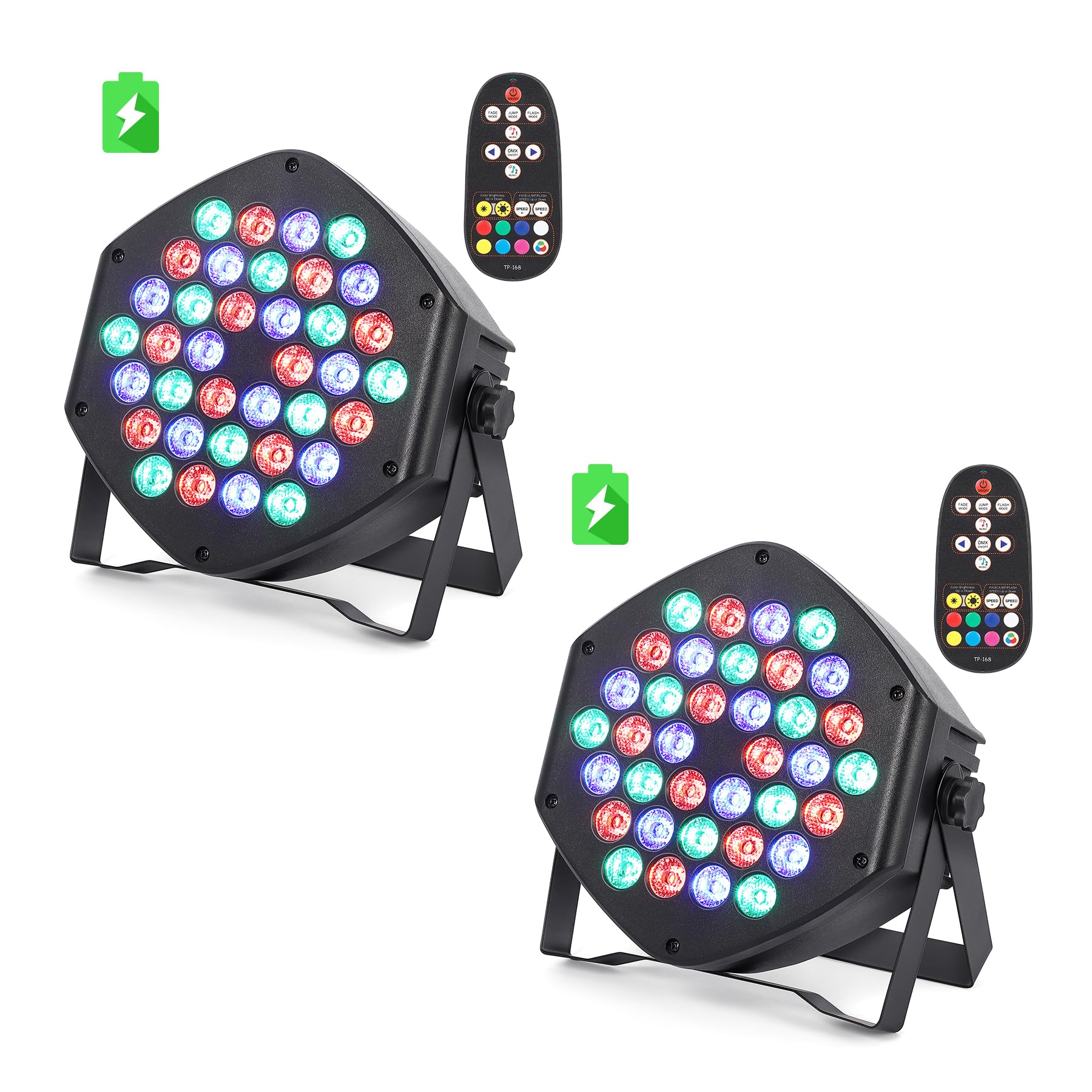 Photo 1 of Wireless Rechargeable Par Can Lights 2 Pack Wireless Led Uplights Battery Powered Uplighting RGB 36W Stage Lighting for Events Dj Wedding Party Litake