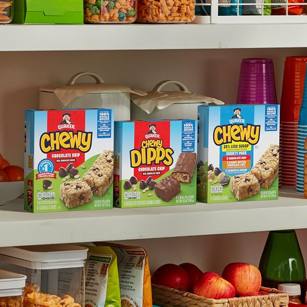 QUAKER CHEWY GRANOLA BARS, 3 FLAVOR VARIETY PACK,58 COUNT (PACK OF 1)