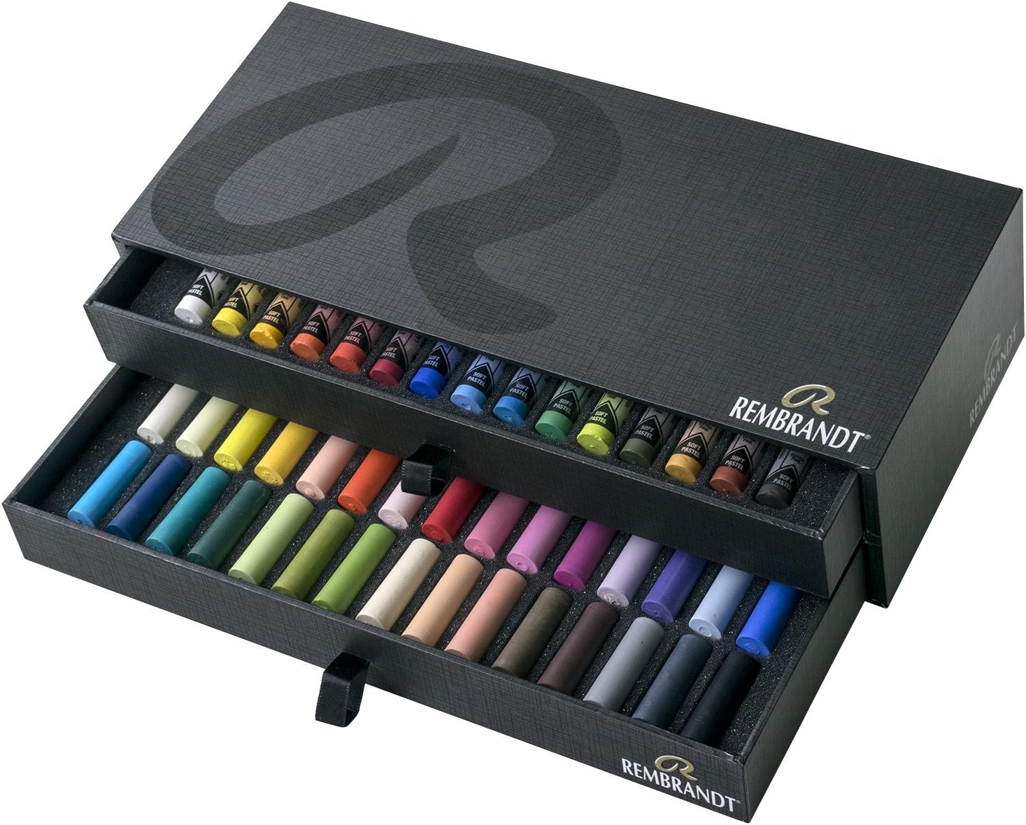 CAJA CERAS PASTEL REMBRANDT 2 PISOS, 15 ENTERAS + 30 MEDIAS: Amazon.es: Oficina y papelería