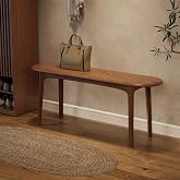 DONGMUWUJEE 39" Solid Wood Small Dining Bench, Entryway Bench, Walnut | Rustic Narrow Sturdy Bench, Easy Assemble, Mid Century modern, for Bedroom End of Bed, Dining Table, Hallway, Kitchen