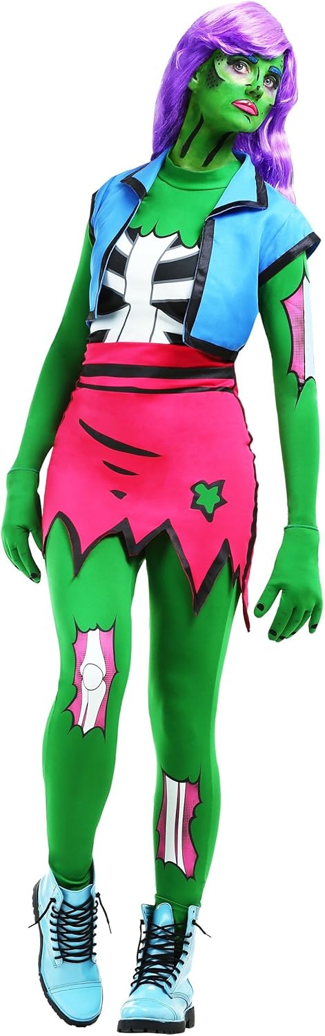Amazon.com: Womens Pop Art Zombie Costume: Clothing