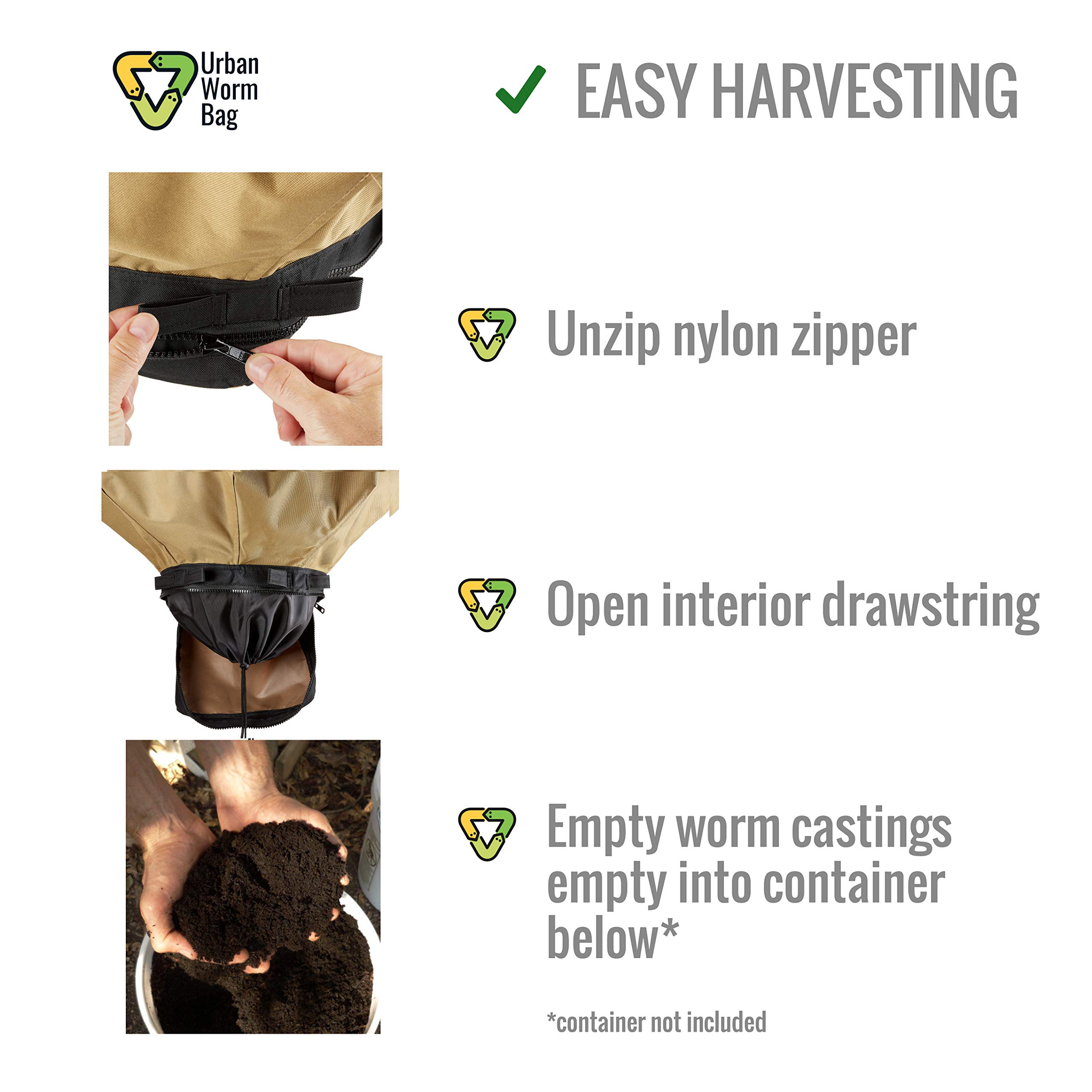 Urban Worm Bag Worm Composting Bin Version 2 Breathable Worm Farm is