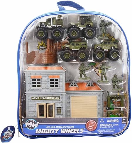 Diecast Police Vehicle in Backpack 