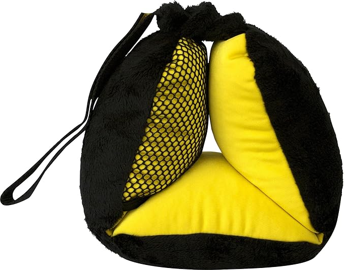 Bubble Bum Sneck Neck Pillow, Black/Neon Yellow - The Cozy and Convertible