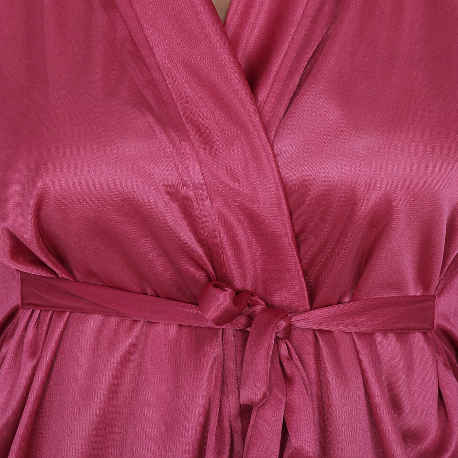 klamotten wine satin robe with lace