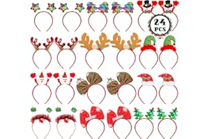 HOVACY Christmas Headbands and Costume Headwear, Xmas Santa Christmas Accessories Decorations Party Favors for Women