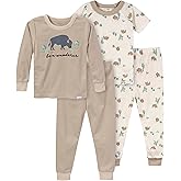 Gerber Baby Boys' Toddler Snug Fit 4-Piece Pajama Set