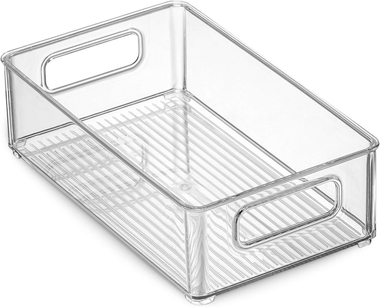 Set Of 6 Refrigerator Organizer Bins - Stackable Fridge Organizers with Cutout Handles for Freezer, Kitchen, Countertops, Cabinets - Clear Plastic Pantry Food Storage Rack: Kitchen & Dining
