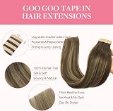 GOO GOO Tape In Hair Extensions 20pcs 50g 14in Balayage Chocolate to Strawberry view 2