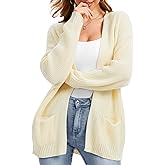 Simlakey Women Oversized Cardigans Sweaters Winter Knit Sweater Coat Lightweight Open Front Casual Outwear with Pockets