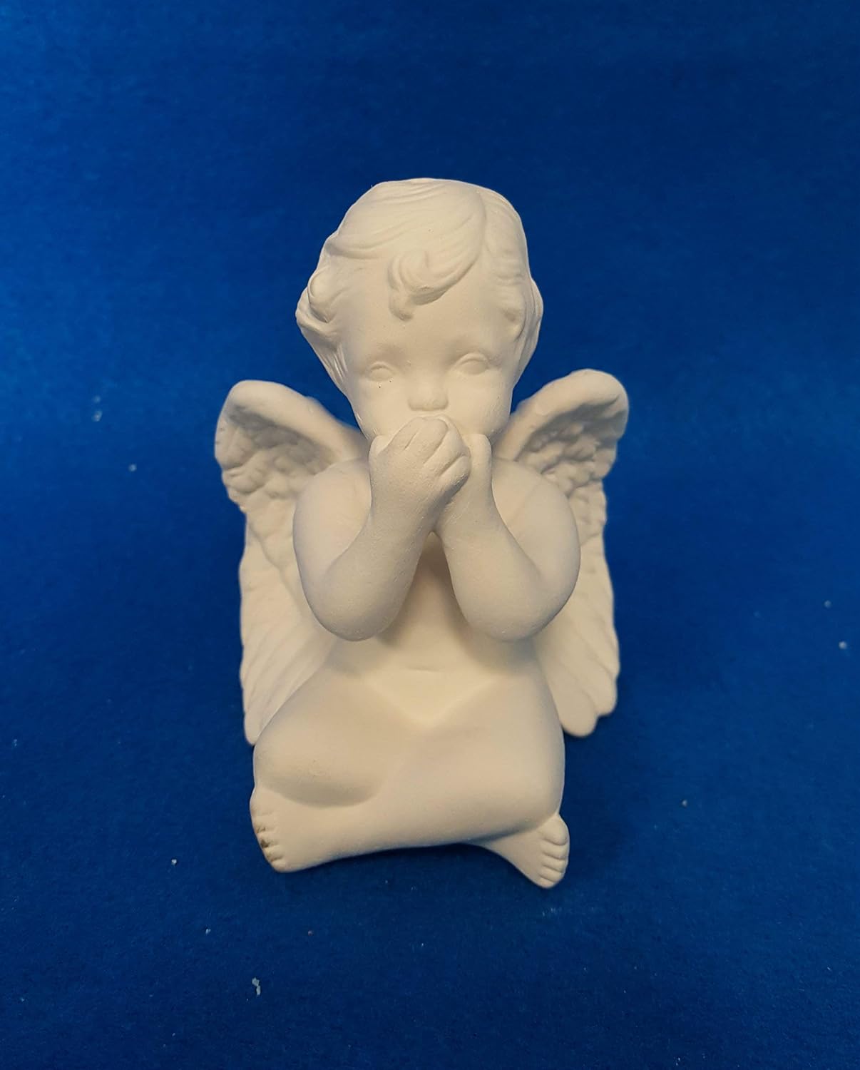 Speak no evil Cherub Angel Figurine unpainted ceramic bisque ready to