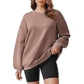 PINSPARK Sweatshirt for Women Oversized 2024 Fall Outfit Long Sleeve Y2K Pullover Top Crewneck Sweat Shirts with Side Pockets