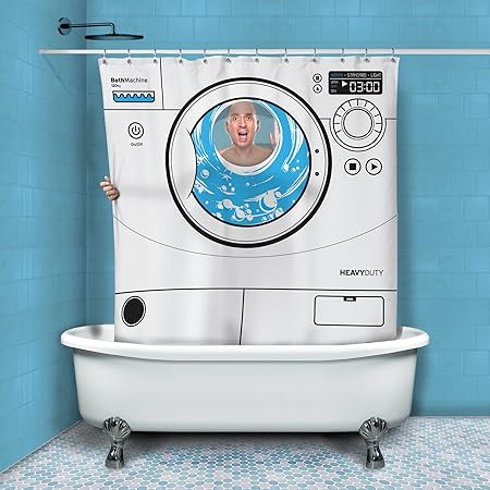 Washing Machine Shower Curtain Amazon Co Uk Kitchen Home