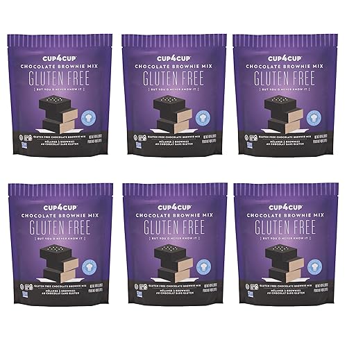 Cup4Cup Chocolate Brownie Mix, 14.25 Ounces, Certified Gluten Free, Dairy Free, Non-GMO, Kosher, Made in the USA, Pack of 6