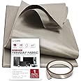 JJ CARE Faraday Fabric [Pack of 1, 44" x 39" Faraday Cloth + 1" x 24" Long Faraday Tape + Instructions] - Military Grade Shielding Fabric