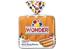 Wonder Bread Classic Hot Dog Buns, White Bread Hot Dog Buns, 8 Count