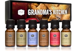 P&J Trading Fragrance Oil Grandma's Kitchen Set | Apple Pie, Pecan Pie, Blueberry Muffin, Bacon, Strawberry Shortcake, Coffee