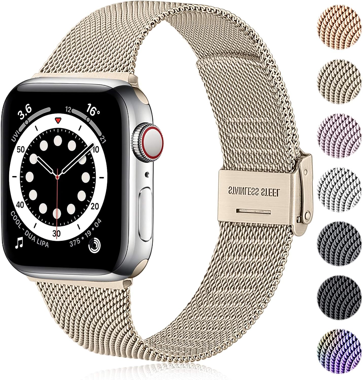 Ouwegaga Compatible With Apple Watch Strap 38mm 40mm 41mm 42mm 44mm 45mm 46mm 49mm,Stainless Steel Metal Straps Compatible with iWatch Strap Series 10 9 8 7 6 5 4 3 2 1/SE Ultra