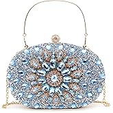 Crbeqabe Rhinestone Evening Clutch Purses for Women Wedding Clutch Party Purse Bridal Diamonds Prom Cocktail Handbags