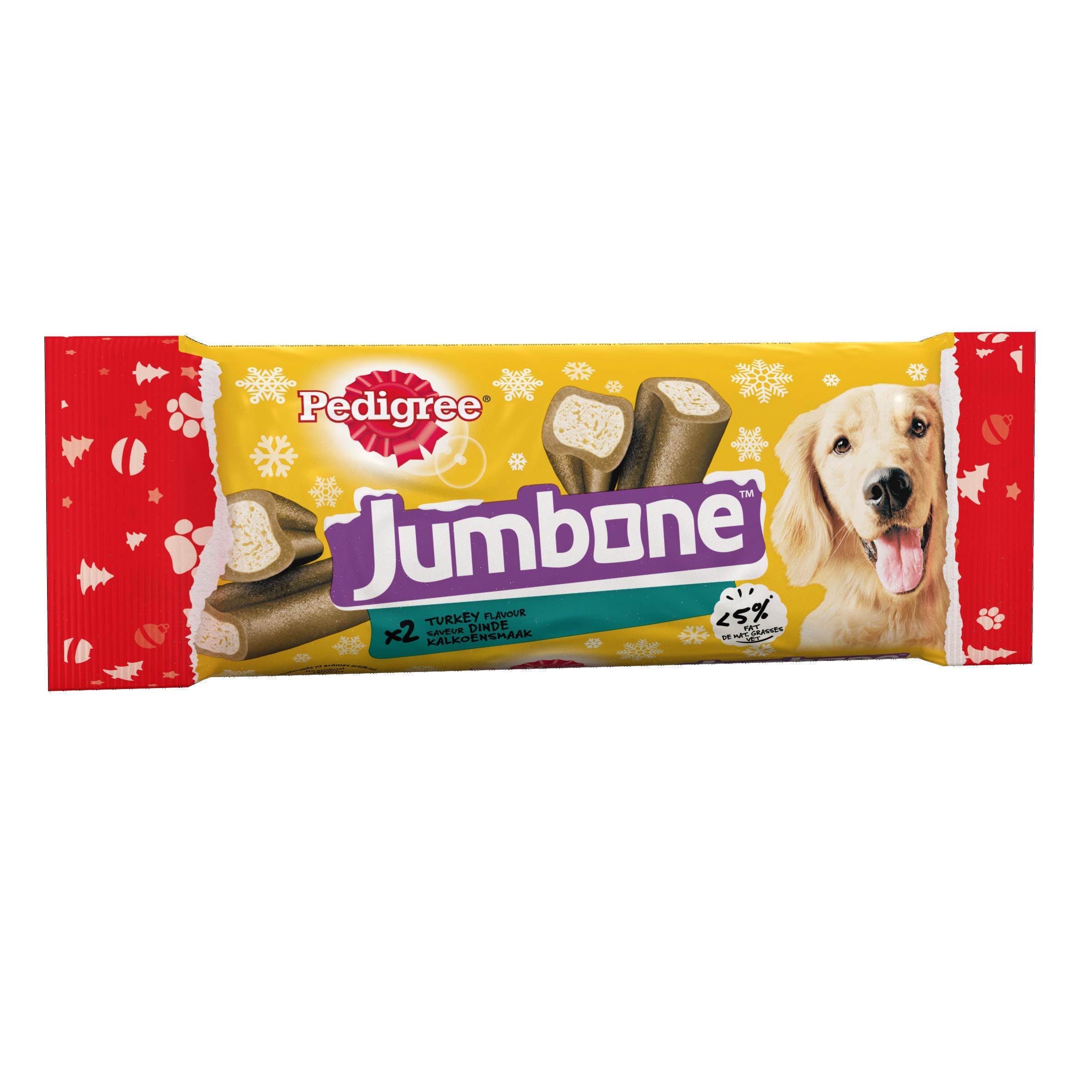 Pedigree Jumbone Dog Treats, Chews For Medium Dogs From 10-25 Kg, Turkey Flavour, 180 G