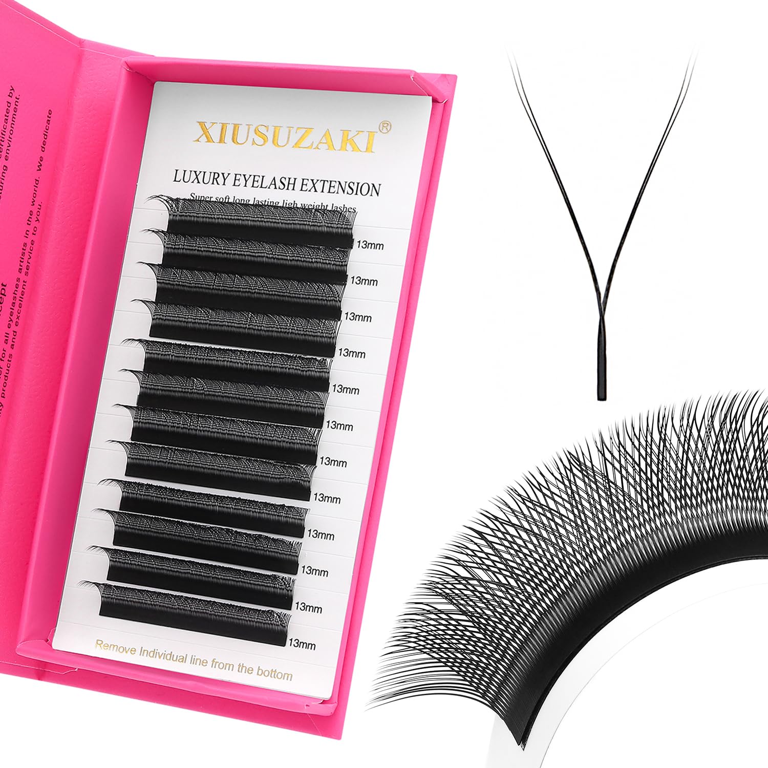 Photo 1 of Lash Extensions YY Eyelash Extensions 0.07mm Thickness D Curl Lashes Mix 8-15mm YY Lashes Soft Lash Trays Pestañas Pelo a Pelo Natural Matte black False Eyelashes Individual Lashes(YY-0.07-D,8-15mm)