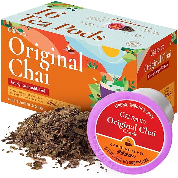 GYA TEA CO ORIGINAL CHAI TEA POD (16 CT) – HIGH CAFFEINE TEA RICH IN VITAMIN C FOR REFRESHING MORNING