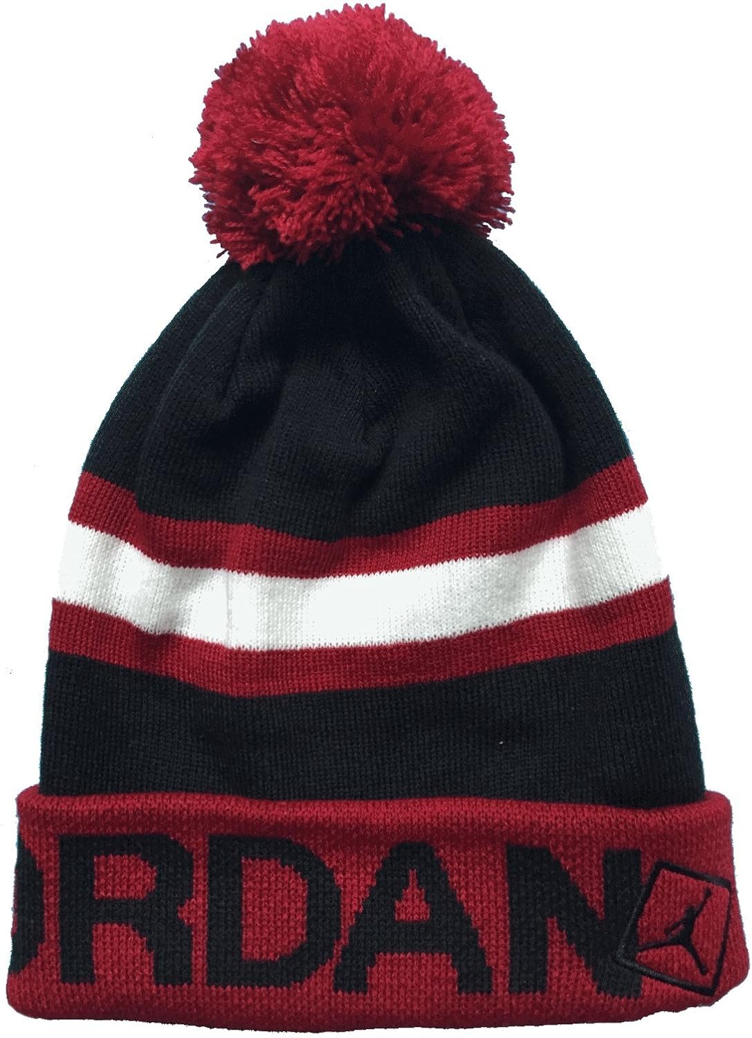 red white and blue bobble hat