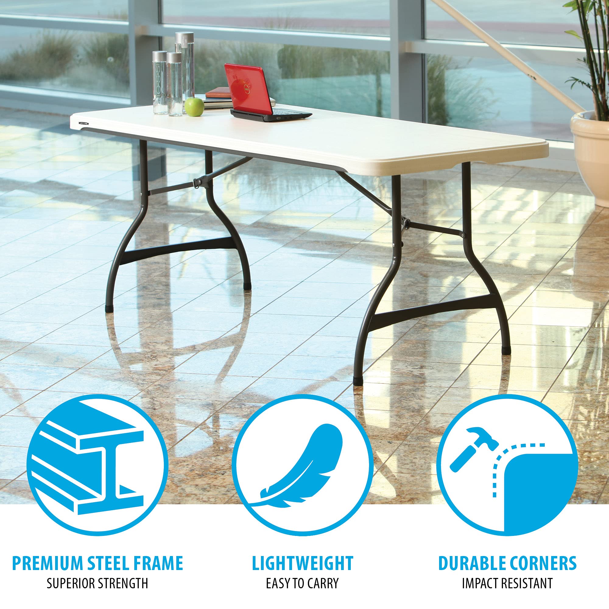 Mua Lifetime 80306 Commercial Stackable Folding Table, 6', White trên ...
