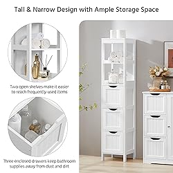 Yaheetech Bathroom Tall Cabinet, Slim Storage