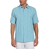Cubavera mens Embroidered Chambray Short Sleeve Casual Shirt Classic Fit With Button-down (Available in Big & Tall)